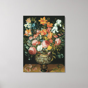 Toile Fleurs de style baroque vintage dans un vase