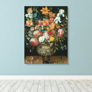 Toile Fleurs de style baroque vintage dans un vase