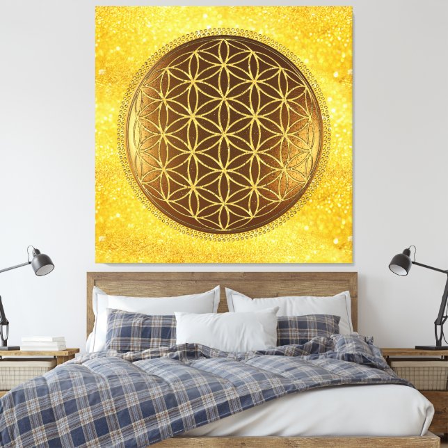 Toile FLEURS DE VIE - Géométrie Sacrée Médaillon 1 (Insitu(Chambre))