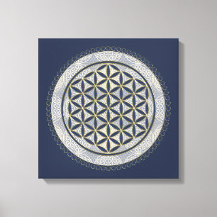 Toile FLEURS DE VIE - Symbole de géométrie sacrée Art 1