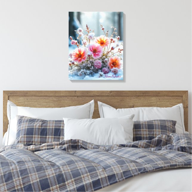 Toile Fleurs d'hiver dans la neige – Sérénité florale do (Insitu(Chambre))