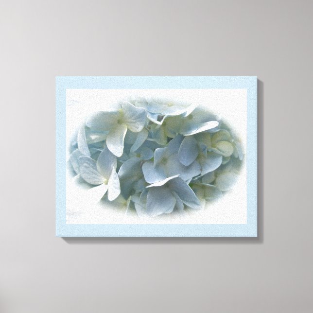 Toile Fleurs d'Hydrangée Bleu Pâle (Recto)