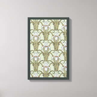 Toile Fleurs d'iris Art Nouveau vintage dans un jardin