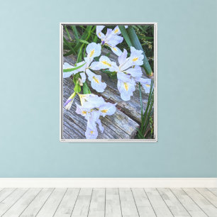 Toile Fleurs d'Iris Mauve Clair