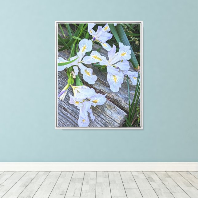 Toile Fleurs d'Iris Mauve Clair (Insitu (Plancher de Bois))