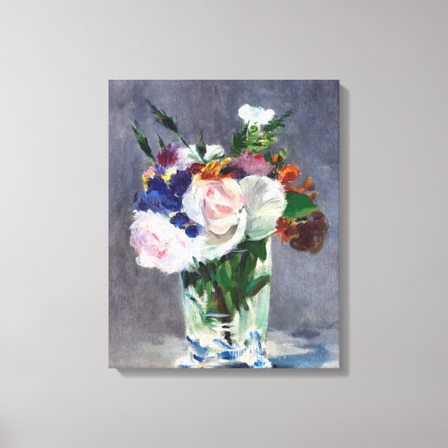 Toile Fleurs élégantes dans un vase de cristal (Recto)