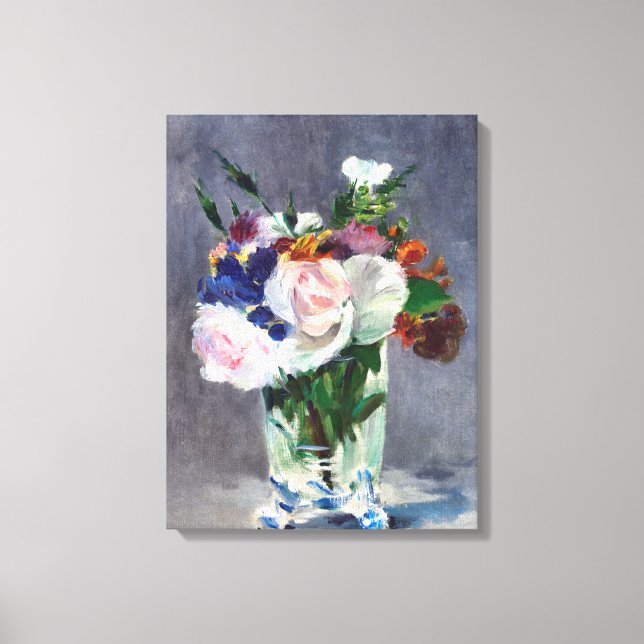 Toile Fleurs élégantes dans un vase de cristal (Recto)