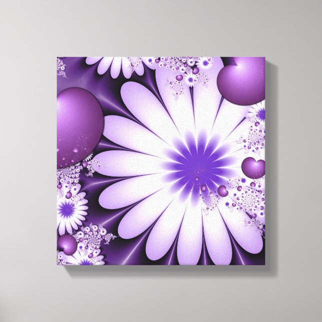 Toile Fleurs et cœurs abstraits de l'amour fractal (Recto)