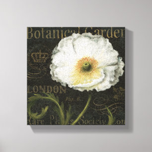 Toile Fleurs et feuille blancs