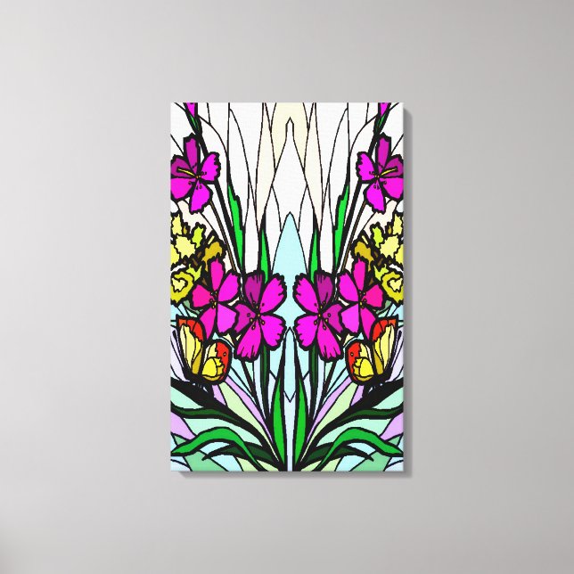 Toile Fleurs et papillons (Recto)