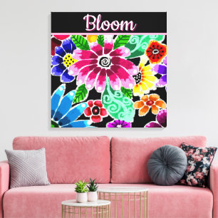 Toile Fleurs Florales Personnalisées d'Art Populaire Fan