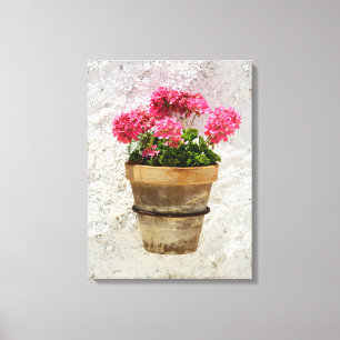 Toile Fleurs Géranium en fleur en pot