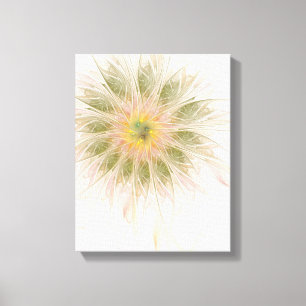 Toile Fleurs imaginaires fractales douces et tendres