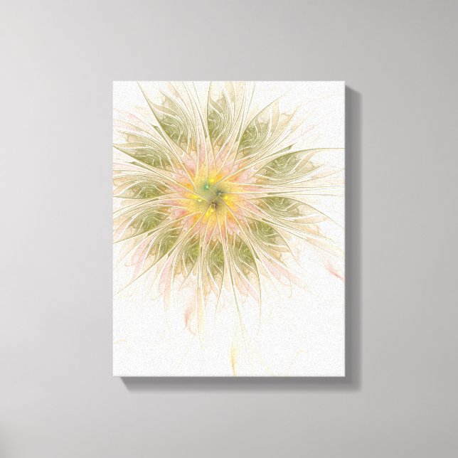 Toile Fleurs imaginaires fractales douces et tendres (Recto)