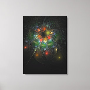 Toile Fleurs imaginaires fractales douces et tendres