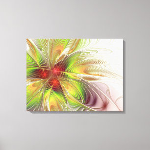 Toile Fleurs imaginaires fractales douces et tendres