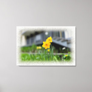 Toile Fleurs jaunes accueillantes
