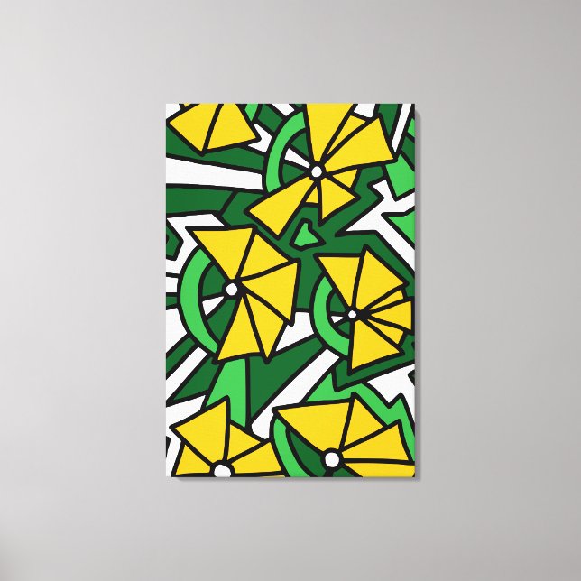 Toile Fleurs Jaunes Art Doodle (Recto)