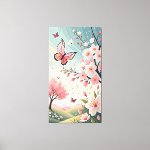 Toile fleurs luxuriantes aux formes variées et pastel