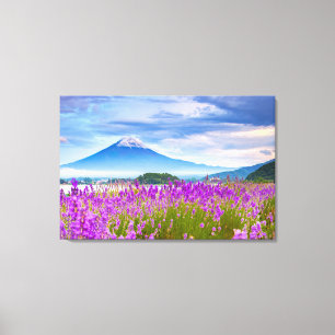 Toile Fleurs Mont Fugi Japon