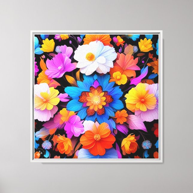 Toile Fleurs multicolores Motif-68577 (Recto)