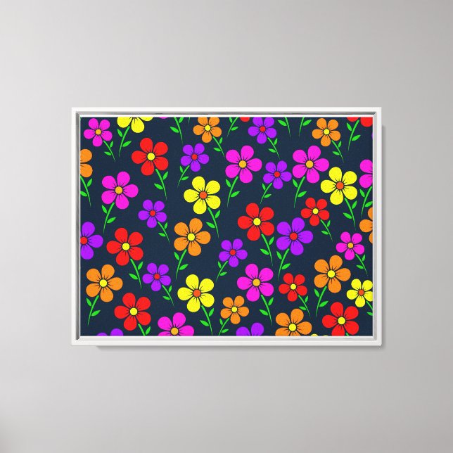 Toile Fleurs multicolores motif floral (Recto)