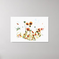 *~* Fleurs Poppy Field Floral AR9 Canvas Imprimer