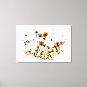 Toile *~* Fleurs Poppy Field Floral AR9 Canvas Imprimer