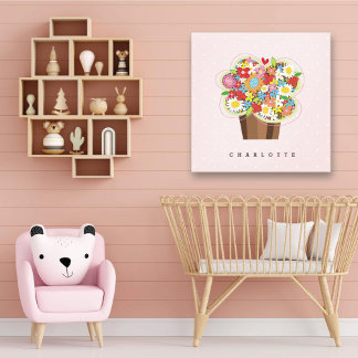 Toile Fleurs printanières fantaisistes et douce gourmand