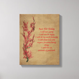 Toile Fleurs Reiki Juste Pour Aujourd'Hui Inspirationnel