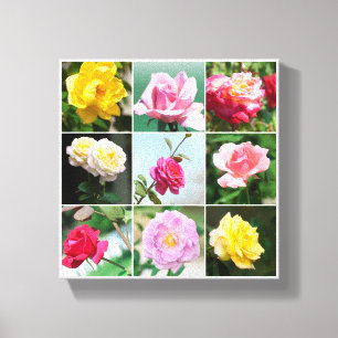 Toile Fleurs roses