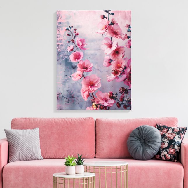 Toile Fleurs roses en fleurs  (Insitu(Salon))