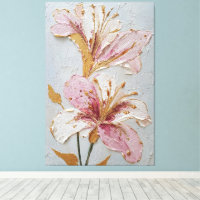 Fleurs roses et blanches, texture abstraite, art m