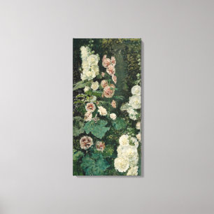 Toile Fleurs Roses Hollyhock (par Marià Fortuny)