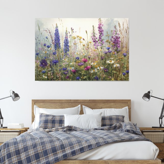Toile Fleurs sauvages à l'aquarelle rêveuse (Insitu(Chambre))