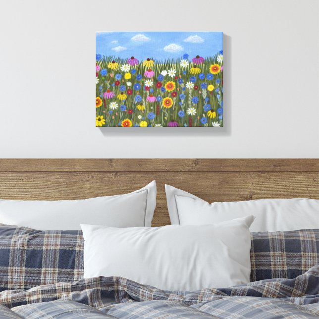 Toile Fleurs sauvages avec marguerites (Insitu(Chambre))