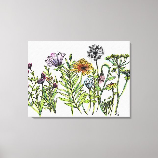 Toile Fleurs sauvages dansantes (Recto)