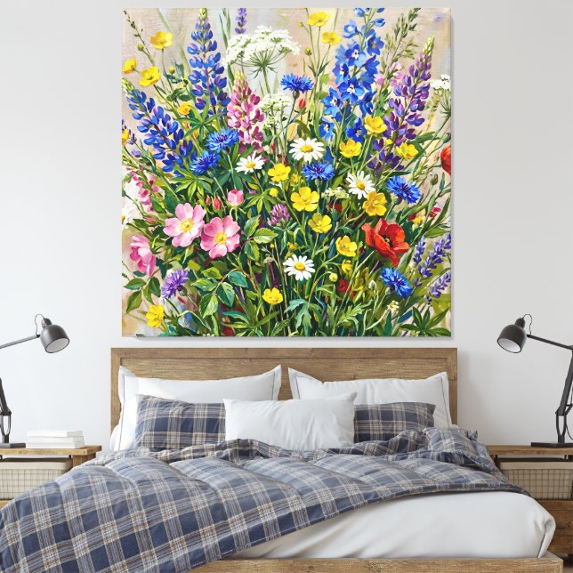 Toile Fleurs sauvages de prairie estivale (Insitu(Chambre))