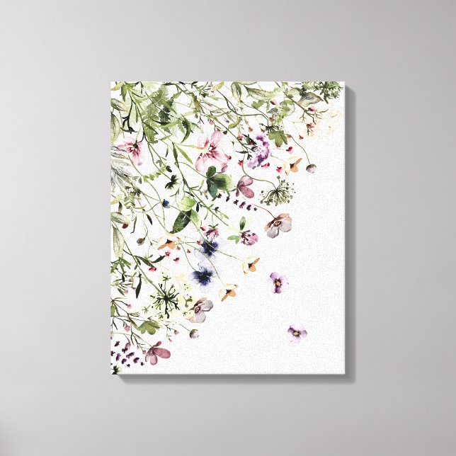 Toile Fleurs sauvages violettes à l'aquarelle (Recto)