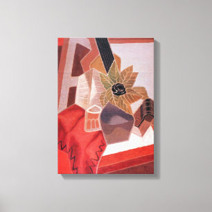 Toile Fleurs sur une table de Juan Gris, Cubisme Vintage