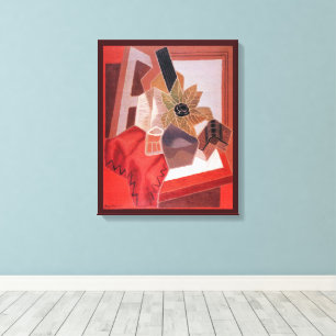 Toile Fleurs sur une table par Juan Gris, Cubisme vintag