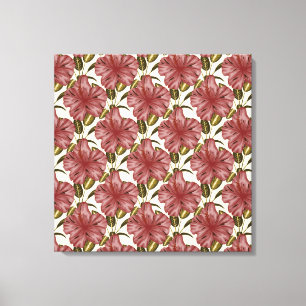 Toile Fleurs tropicales sans couture motif fleurs roug