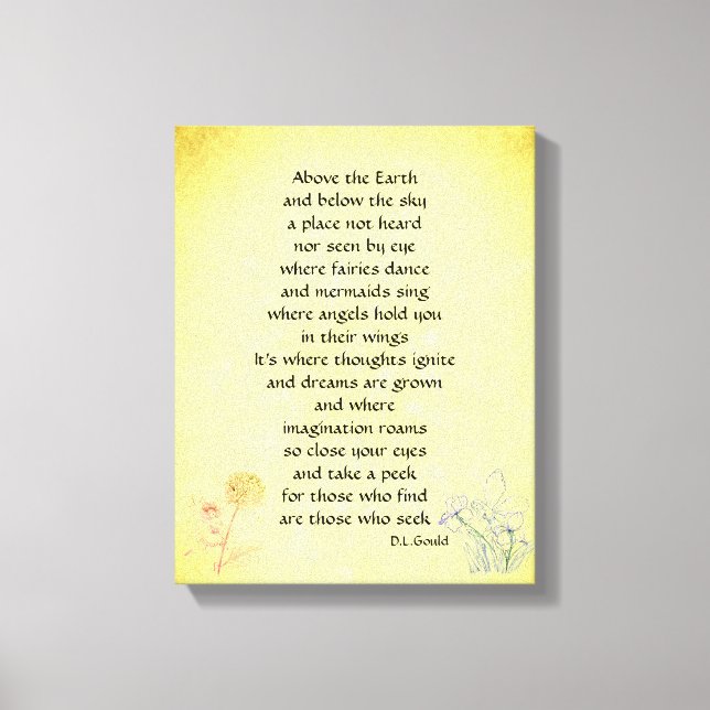 Toile Fleurs vintages Fées Inspiration verset (Recto)