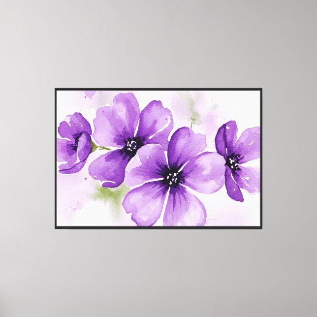 Toile Fleurs violettes (Recto)