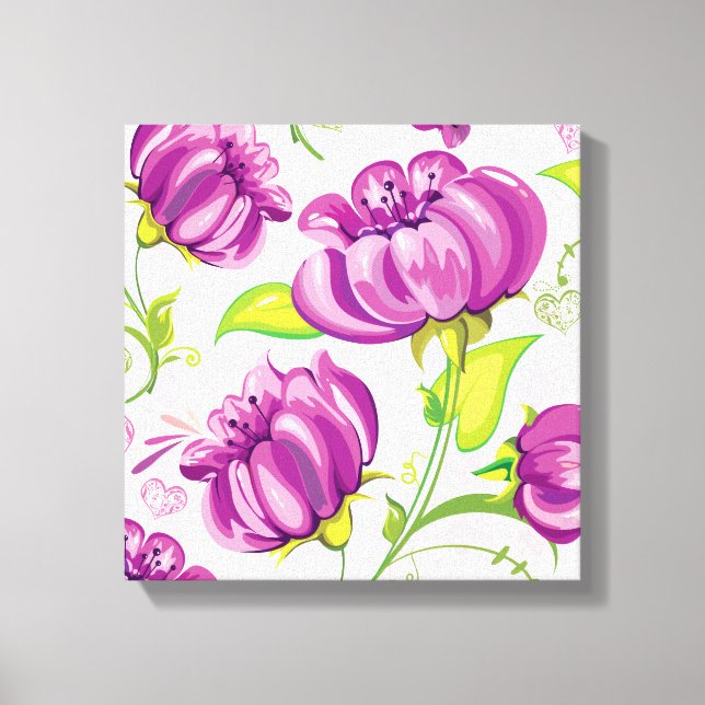 Toile Fleurs violettes (Recto)