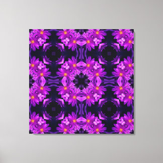 Toile Fleurs violettes sans couleur