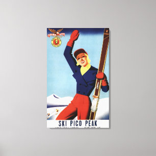 Toile Flexible Flyer Pin-Up Skiing Girl
