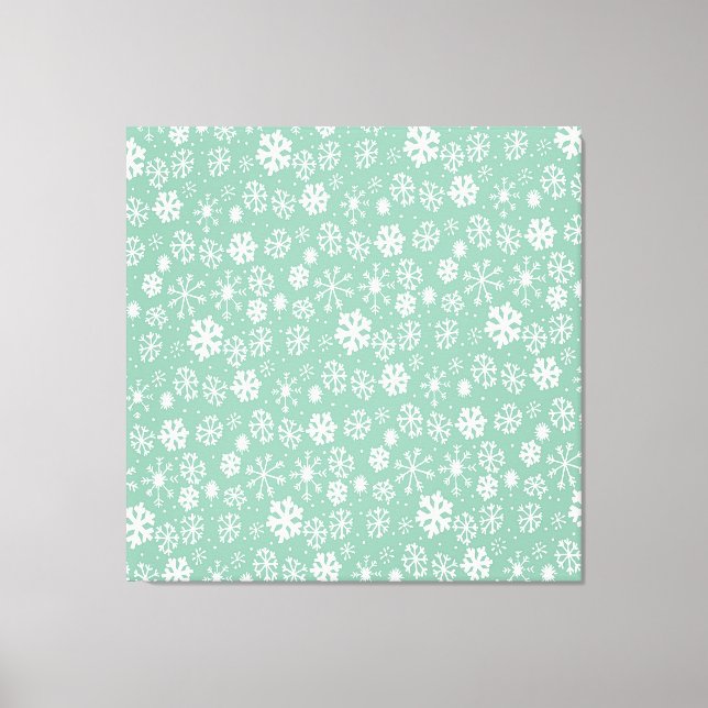 Toile Flocon de neige dessiné à la main tempête de neige (Recto)