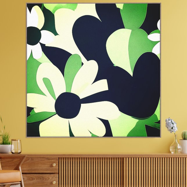 Toile Floral Abstrait minimaliste (Insitu(Salon))