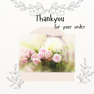 Toile Floral Happy Aquarelle Rose Basket Canvas Imprimer